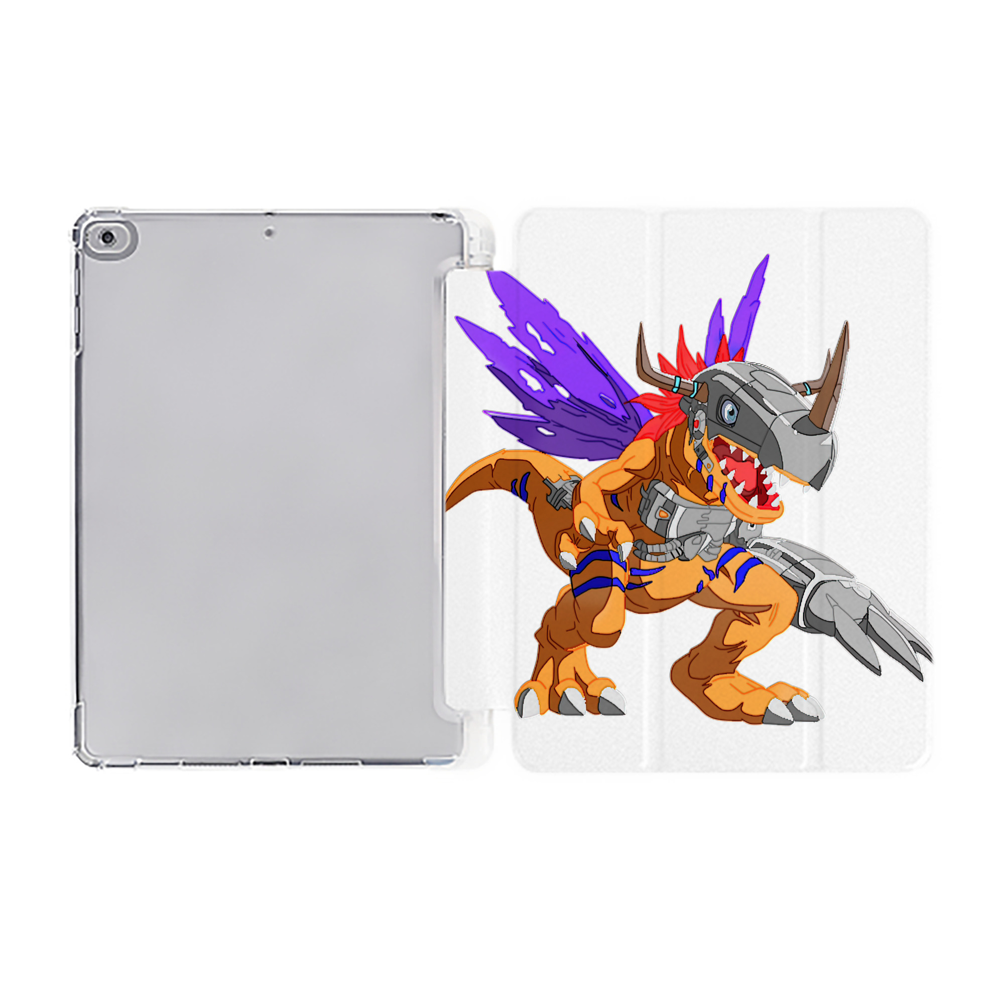 （画像用） Digimon デジタルモンスター/デジモン IPad ケース ペン収納付き 三つ折りスタンド PUレザー×シリコン 対応機種9.5/10.5/10.9インチ